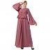 Designer Pintuck abaya with pearl work- Puce Pink Designer Pintuck abaya with pearl work- Puce Pink